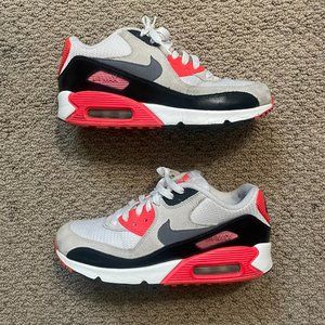 NIKE Air Max 90 Premium Mesh Infrared Sz 6.5 Kids Youth Women's 8 724882-100